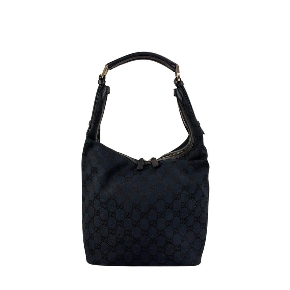 GUCCI GG Canvas Shoulder bag Hobobag Black Vintage jprc3i