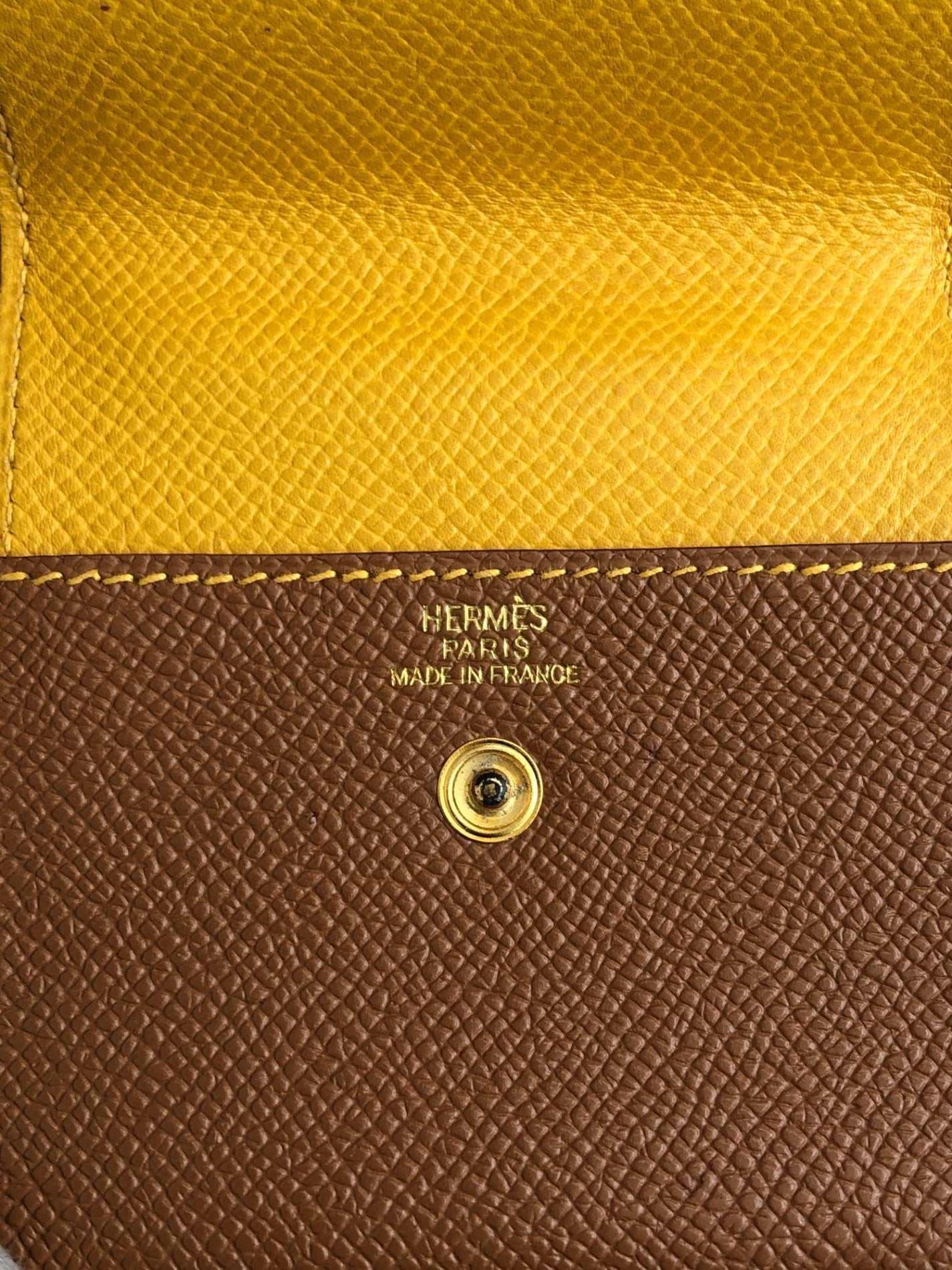 HERMES Card holder Brown Vintage 8sjvrs
