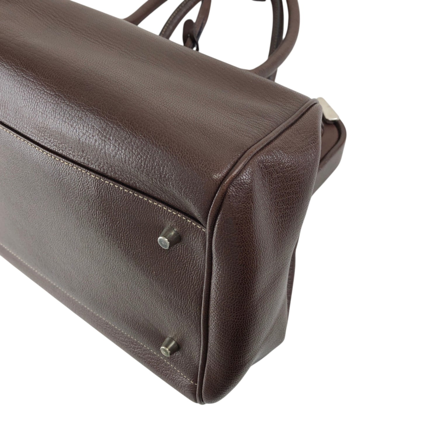 PRADA Metal Clasp Handbag Brown Vintage zwwp2k