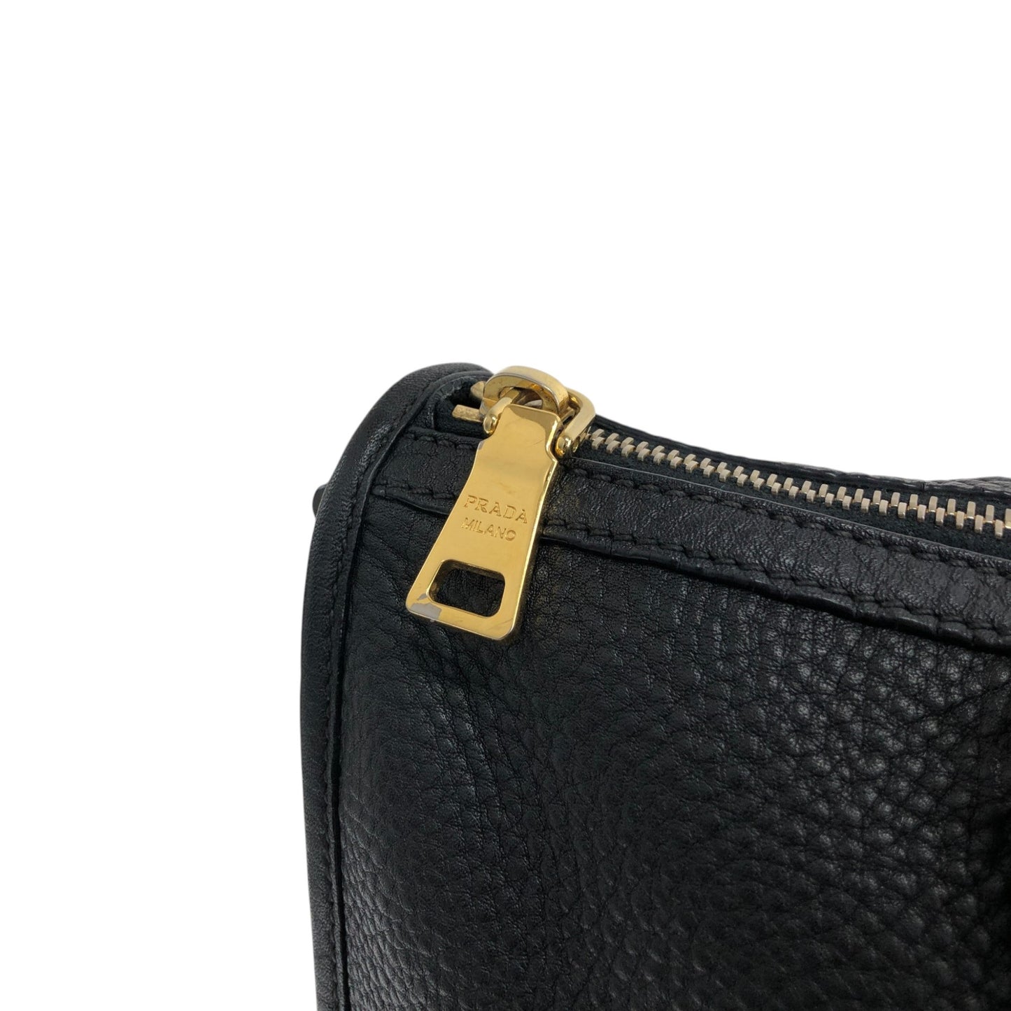 PRADA Logo Two-way Small Boston bag Shoulder bag Black Vintage h5k5fy