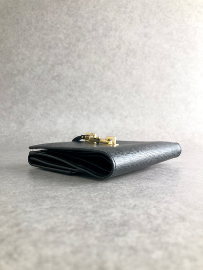 GUCCI Jackie Folded Wallet Black 035・3661・2169 Vintage p7c8tb