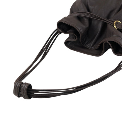 LOEWE Anagram Drawstring Shoulder bag Brown Vintage 7ep7z7