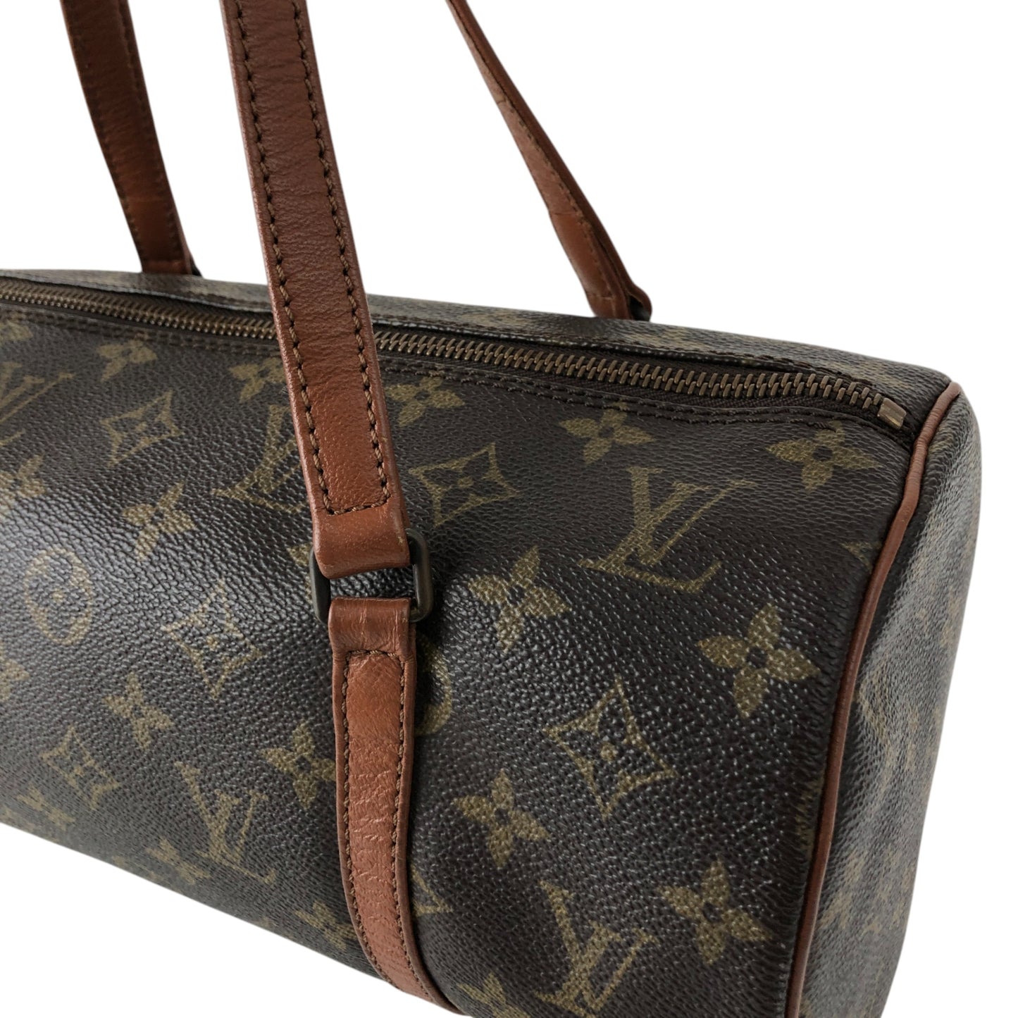 LOUIS VUITTON Monogram Handbag Brown Vintage efphw4