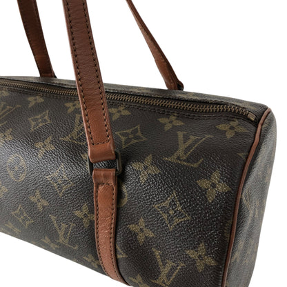 LOUIS VUITTON Monogram Handbag Brown Vintage efphw4