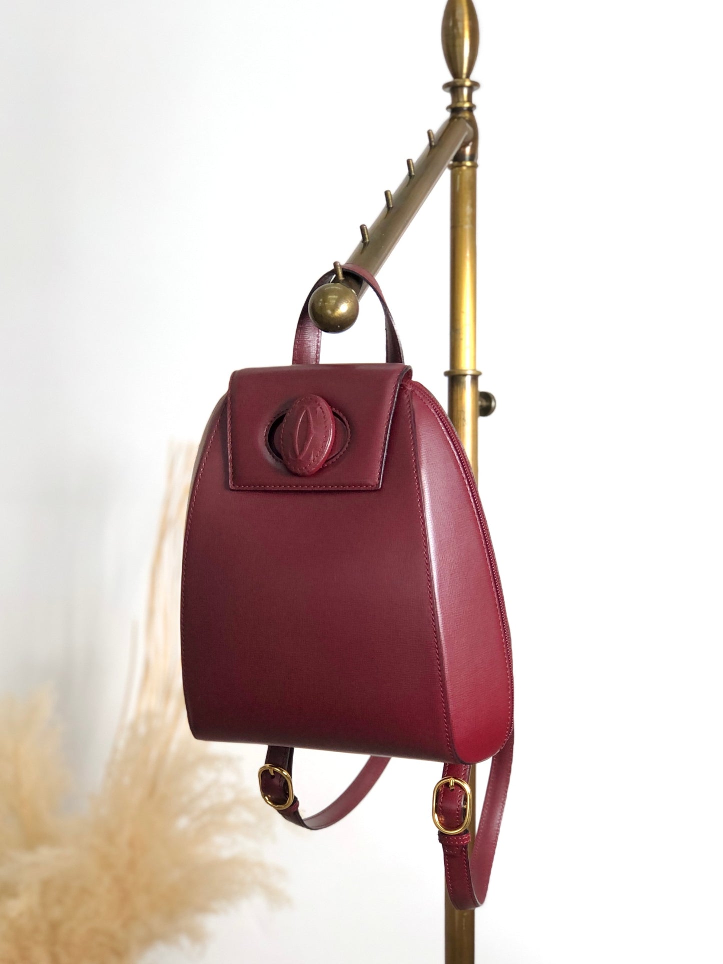 Cartier Turn Lock Backpack Bordeaux Vintage 4bx5iv