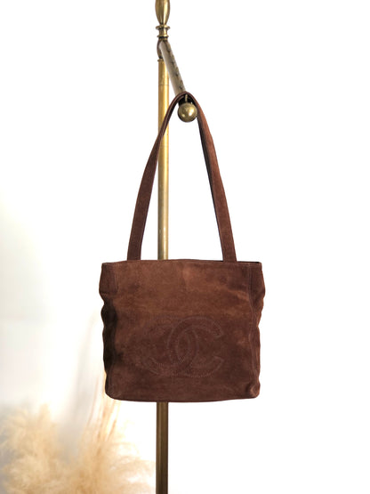 CHANEL Coco Mark Totebag Brown Vintage s32c85