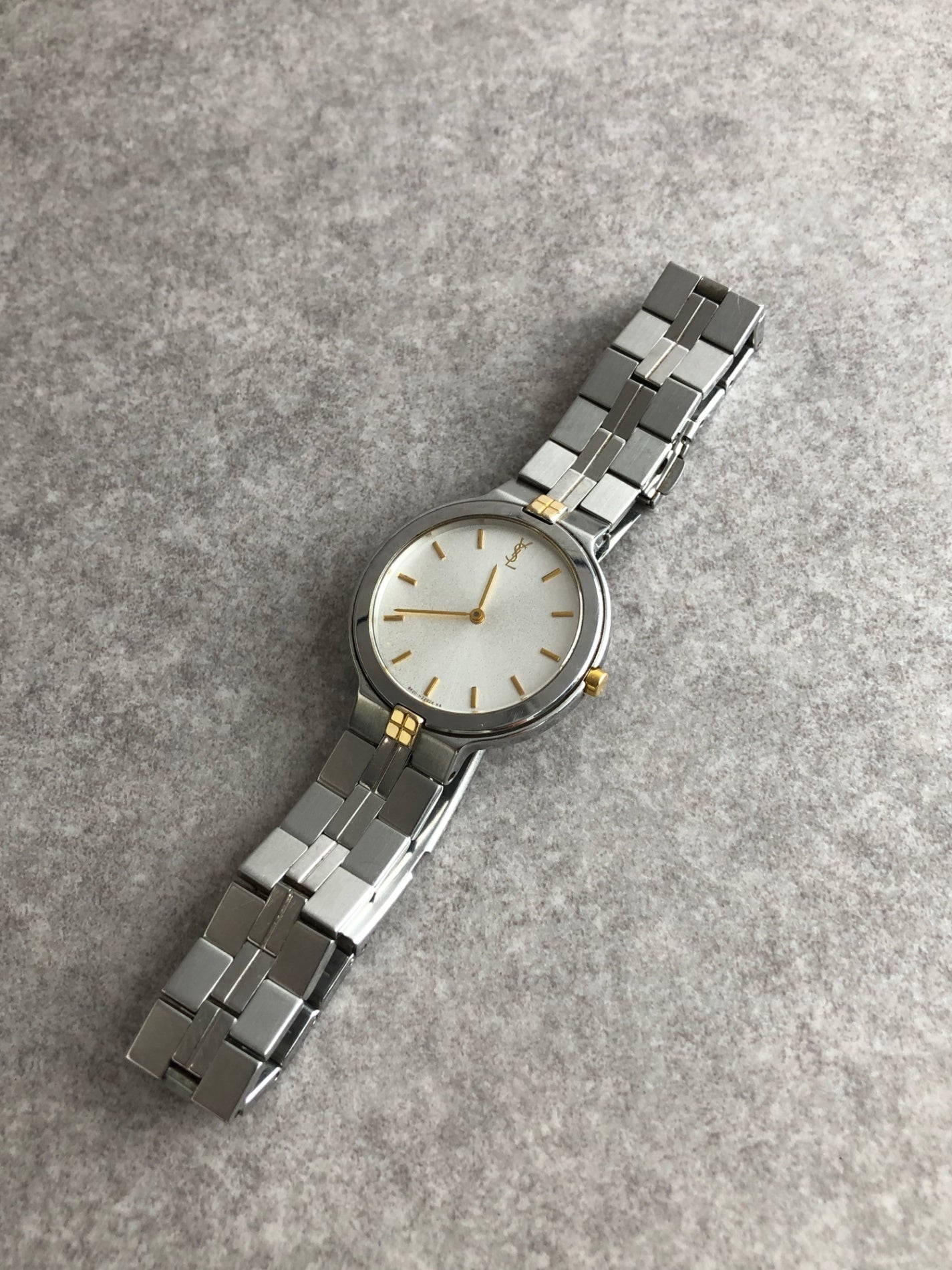 Yves Saint Laurent YSL Logo Watch Silver Vintage 6pjpwm