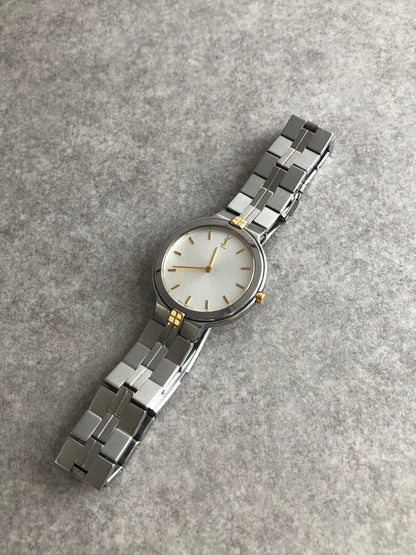 Yves Saint Laurent YSL Logo Watch Silver Vintage 6pjpwm