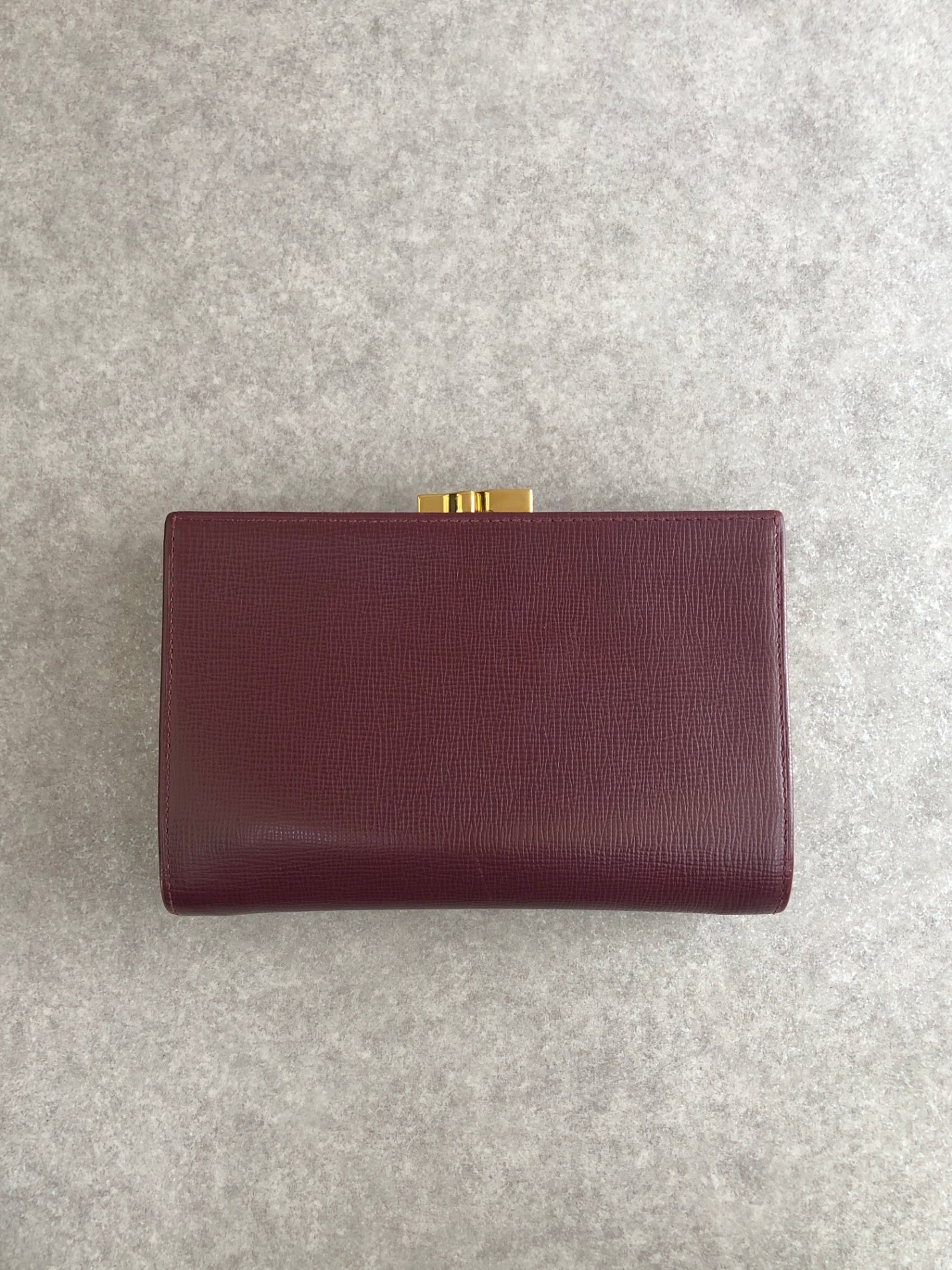 Cartier Logo Embossed Folded Wallet Bordeaux Vintage g2uux3