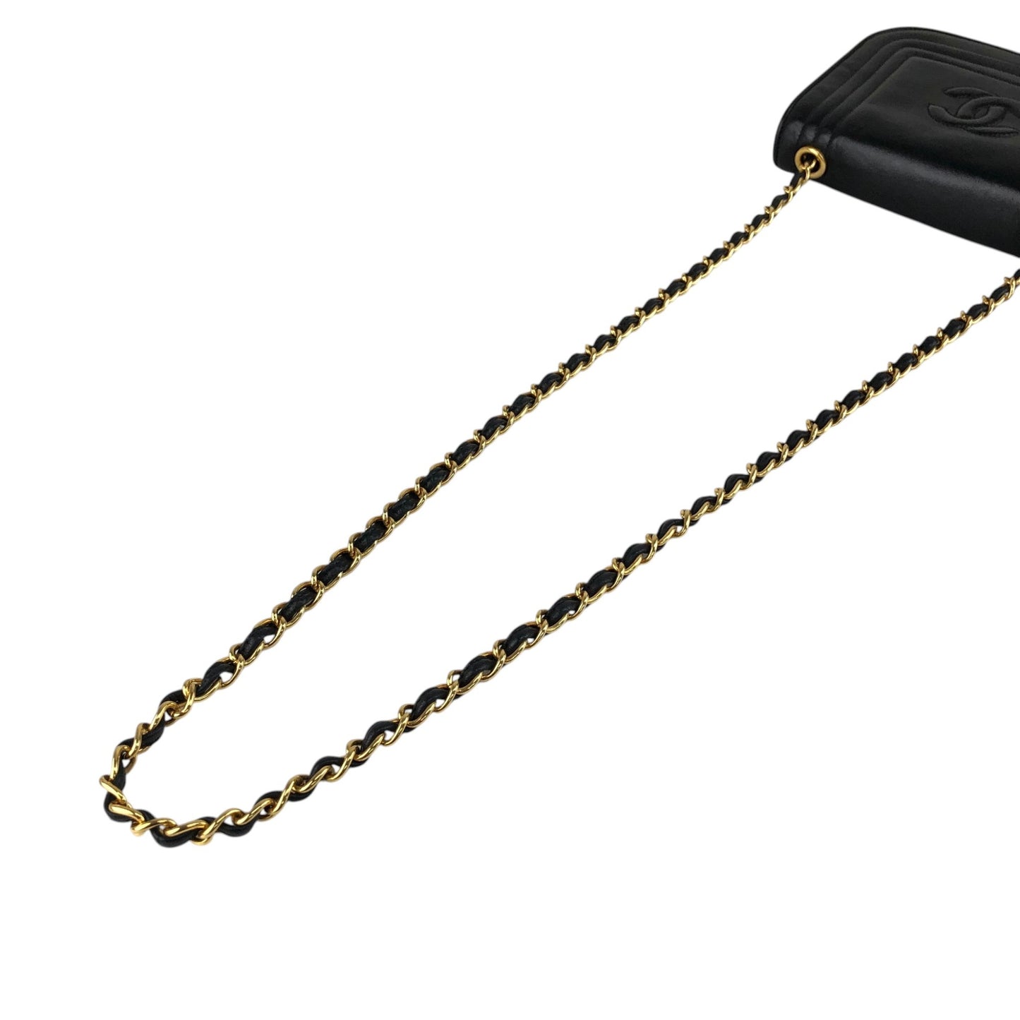 CHANEL Coco Mark Chain Shoulder bag Black Vintage p4crvh