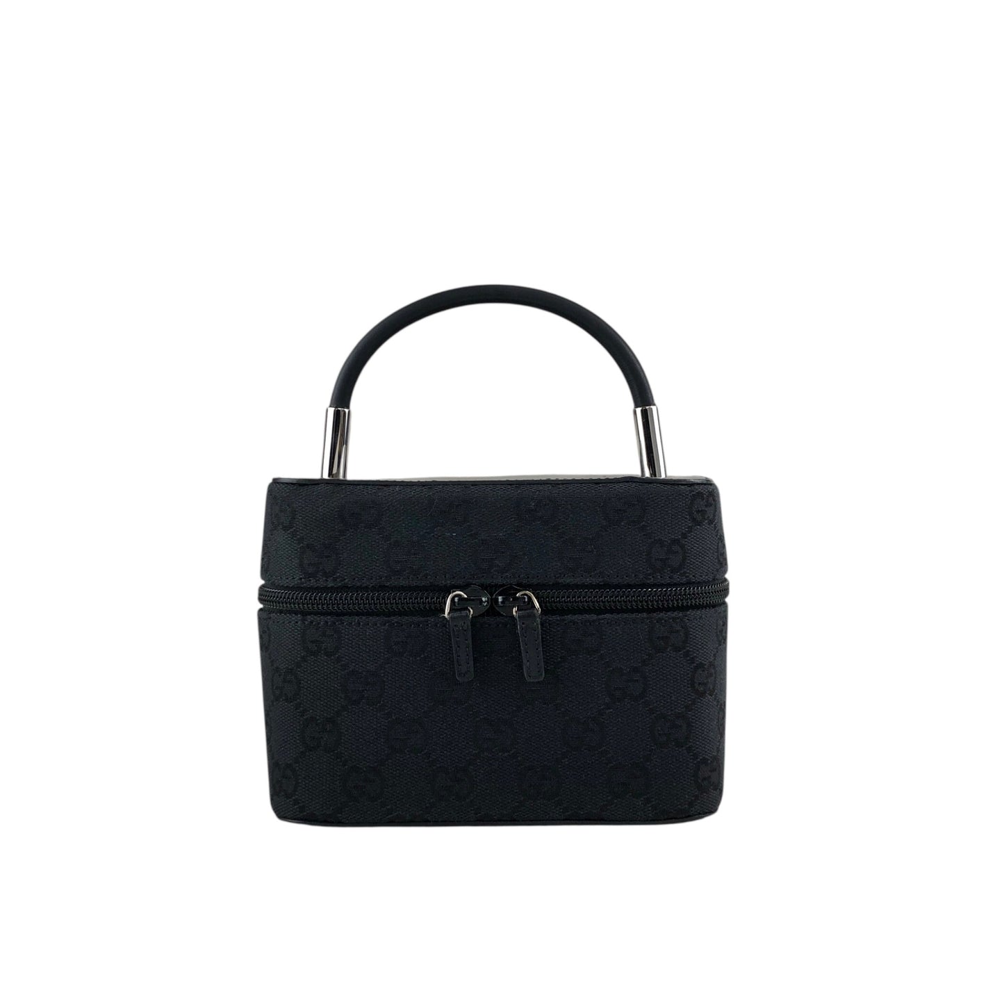 GUCCI GG Canvas Small Handbag Vanity bag Black Vintage ddp5pe