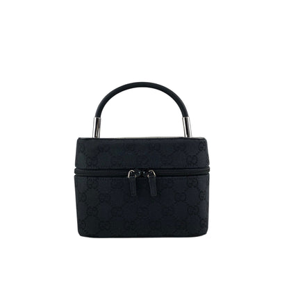 GUCCI GG Canvas Small Handbag Vanity bag Black Vintage ddp5pe