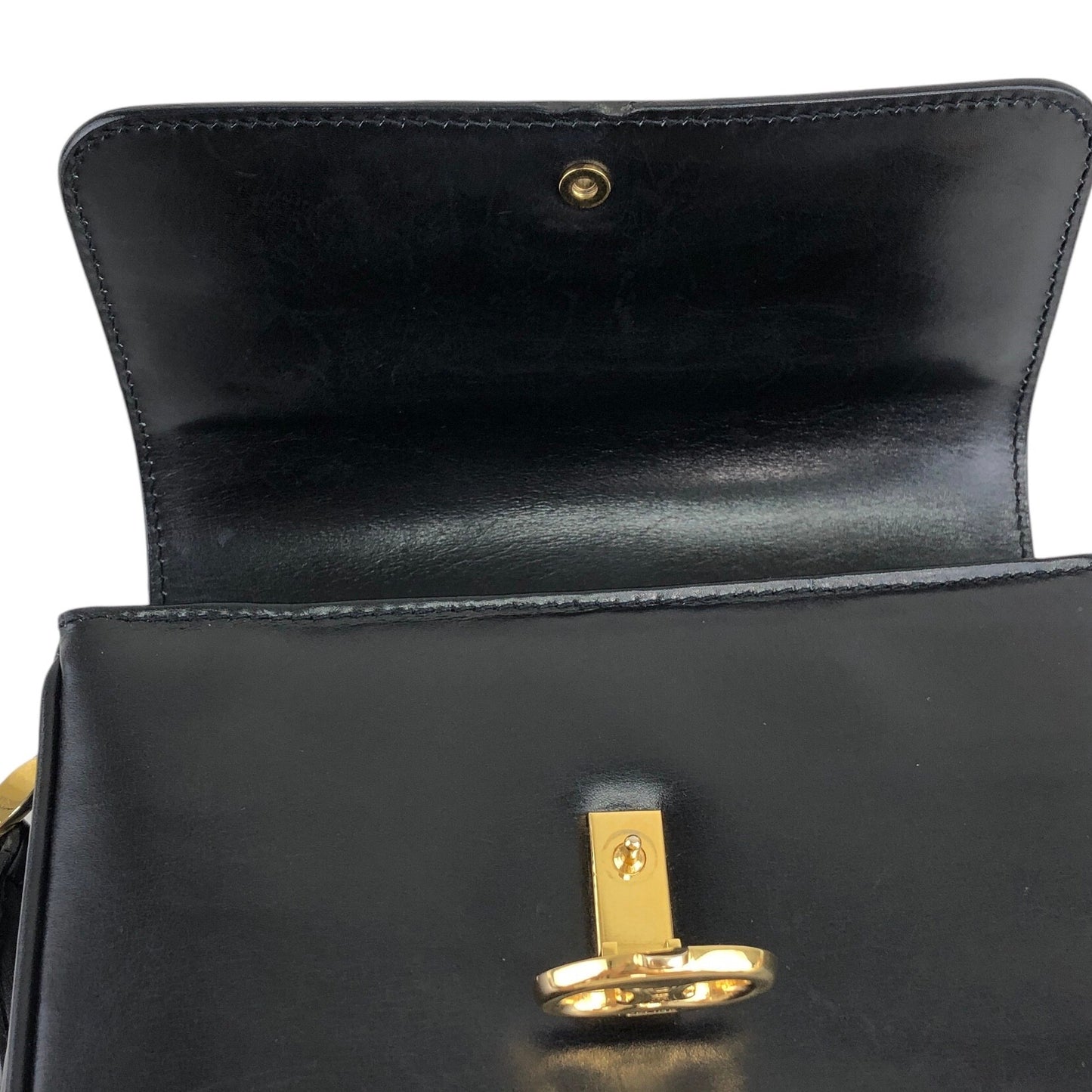 CELINE Blason Crossbody Shoulder bag Black Vintage p2ahhd