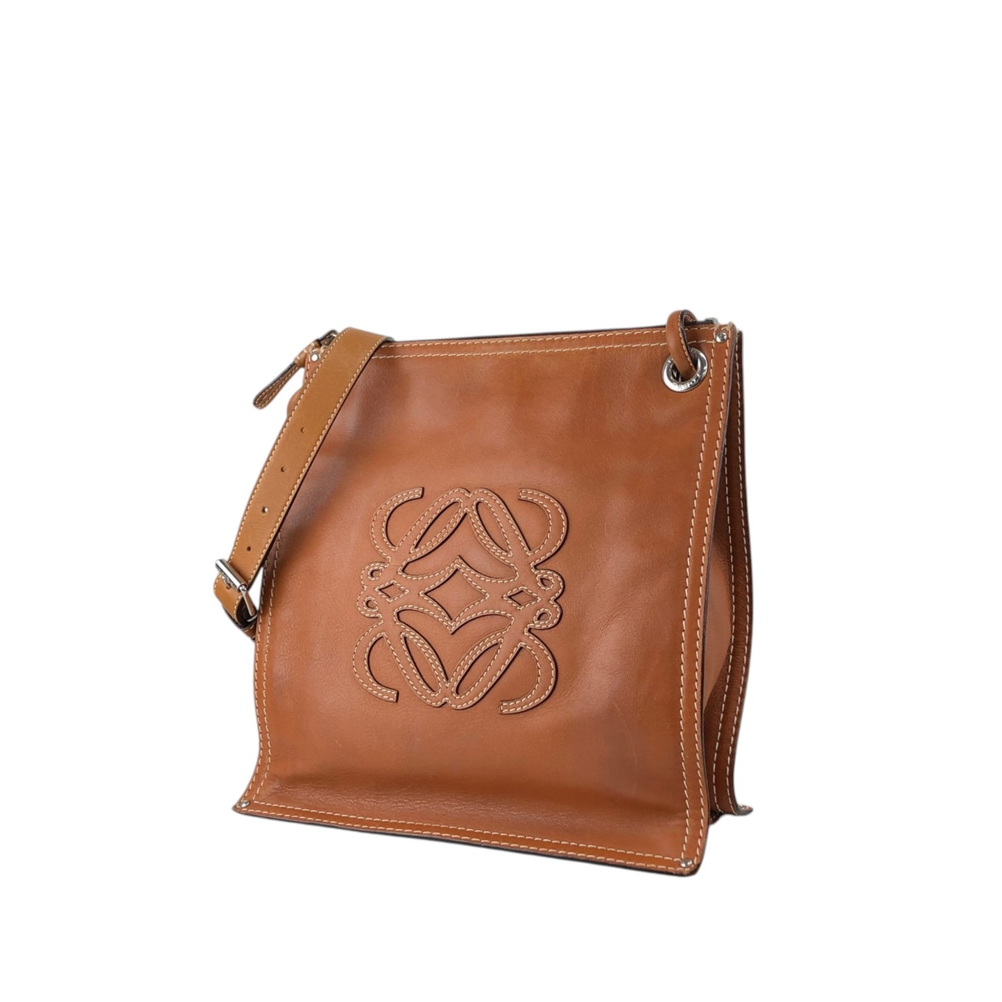 LOEWE Anagram Logo Shoulder bag Brown Vintage zn7dze