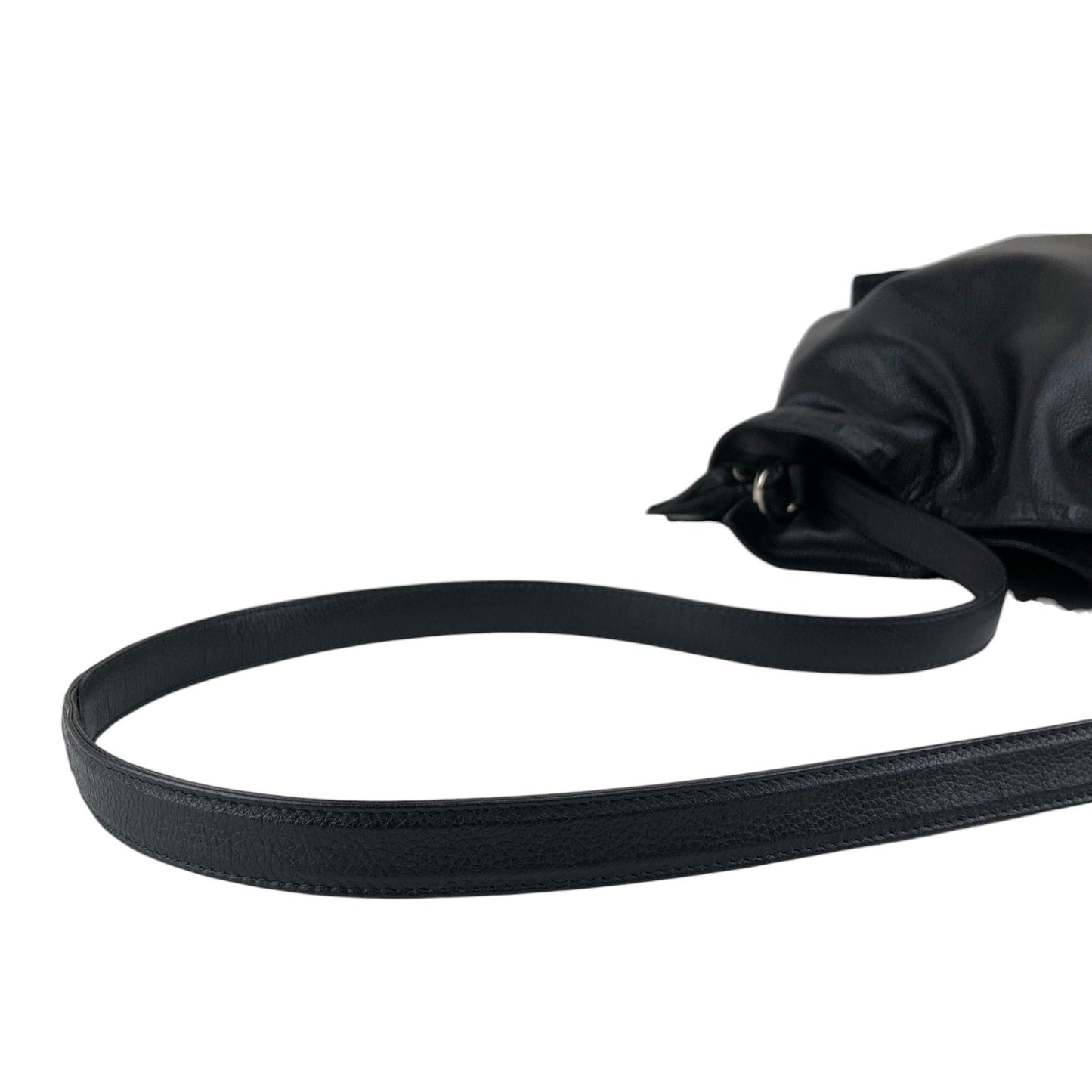 LOEWE Anagram Drawstring Shoulder bag Black Vintage t3naju