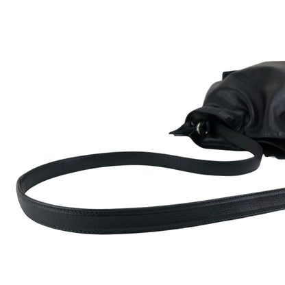 LOEWE Anagram Drawstring Shoulder bag Black Vintage t3naju
