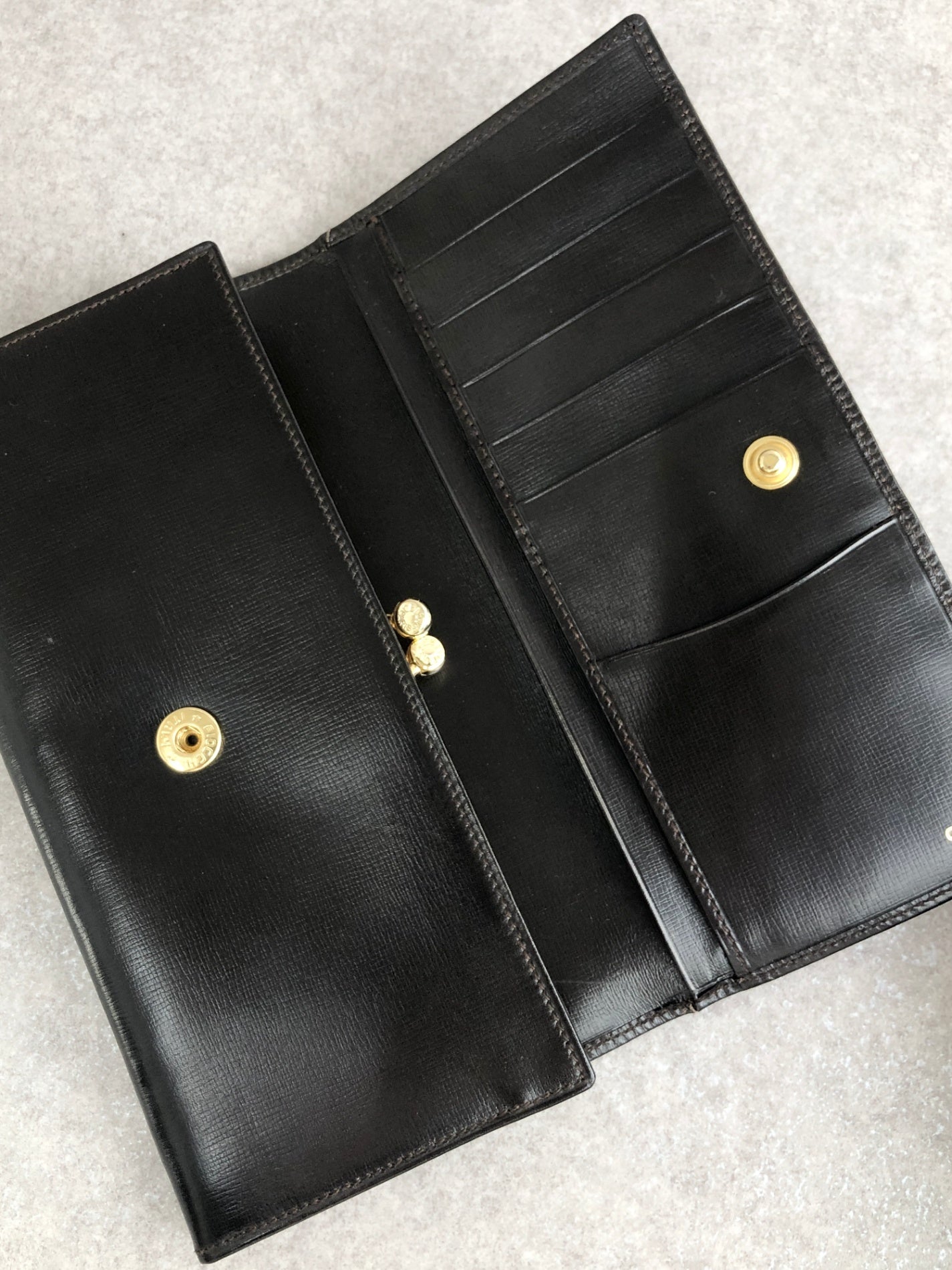 CELINE Gancini Long Wallet Black Vintage xfm7yd