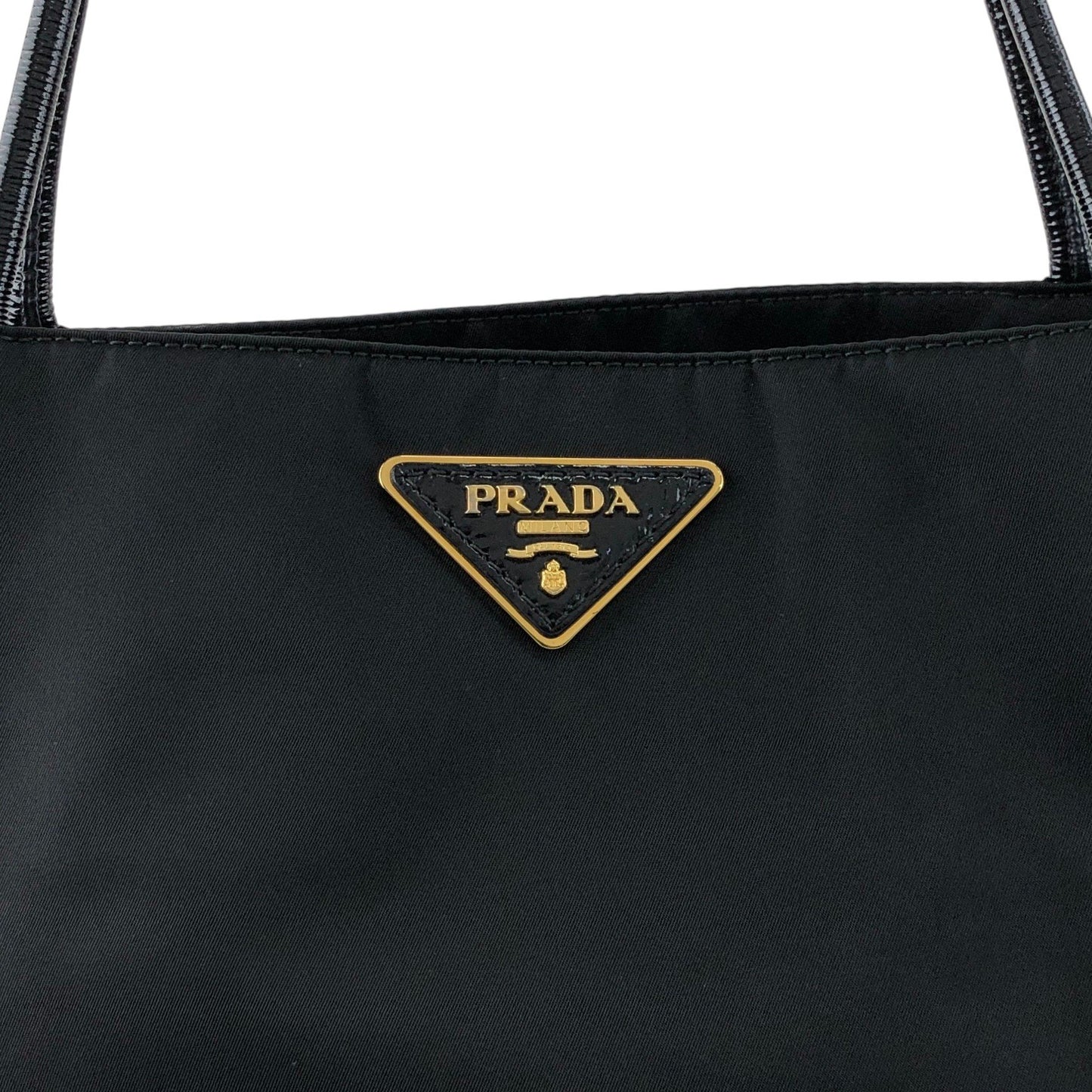 PRADA Tessuto Triangle Logo Handbag Totebag Black Vintage wn5b6d