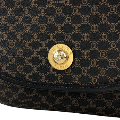 CELINE Macadam Starball Flap Shoulder bag Black Vintage a8awaa
