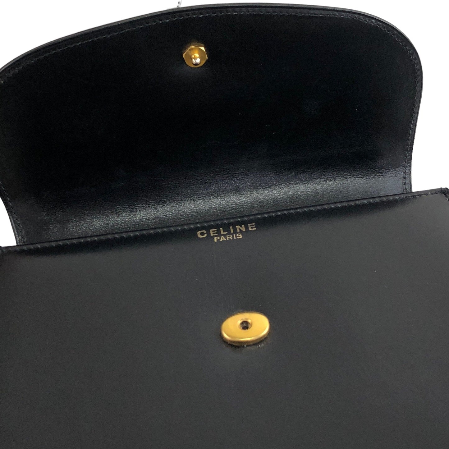 CELINE Blason Shoulder bag Black Vintage w3duft