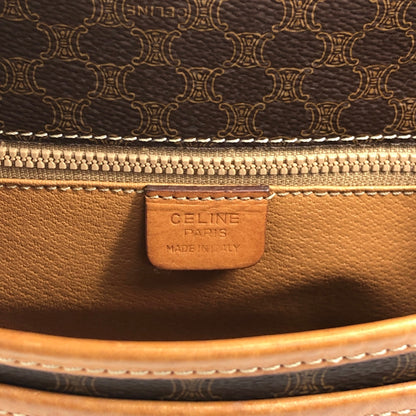 CELINE Macadam Blason Front Buckle Shoulder bag Brown Vintage kkjgdk