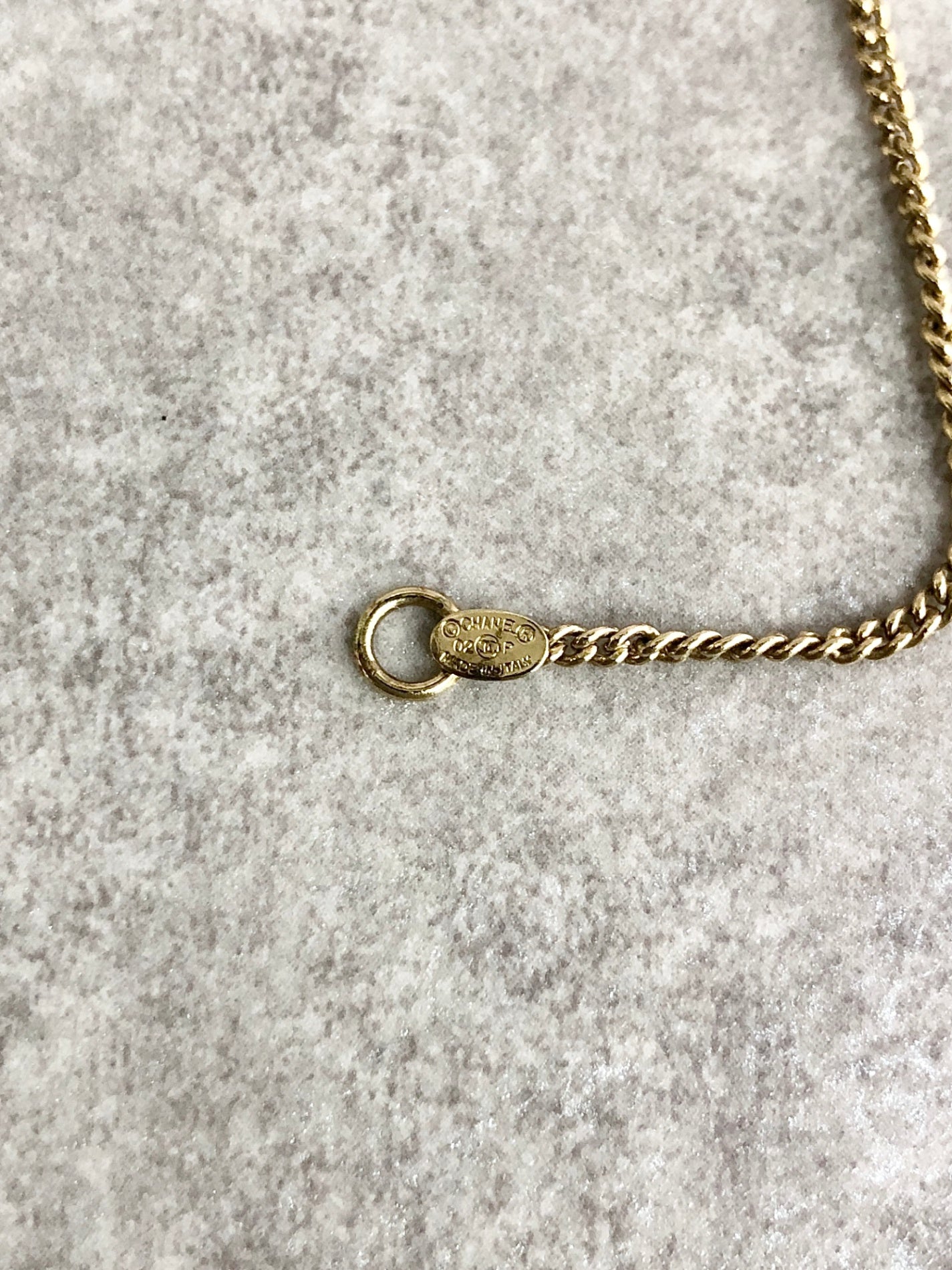 CHANEL heart Rhinestone Necklace Gold Vintage kwp2wp