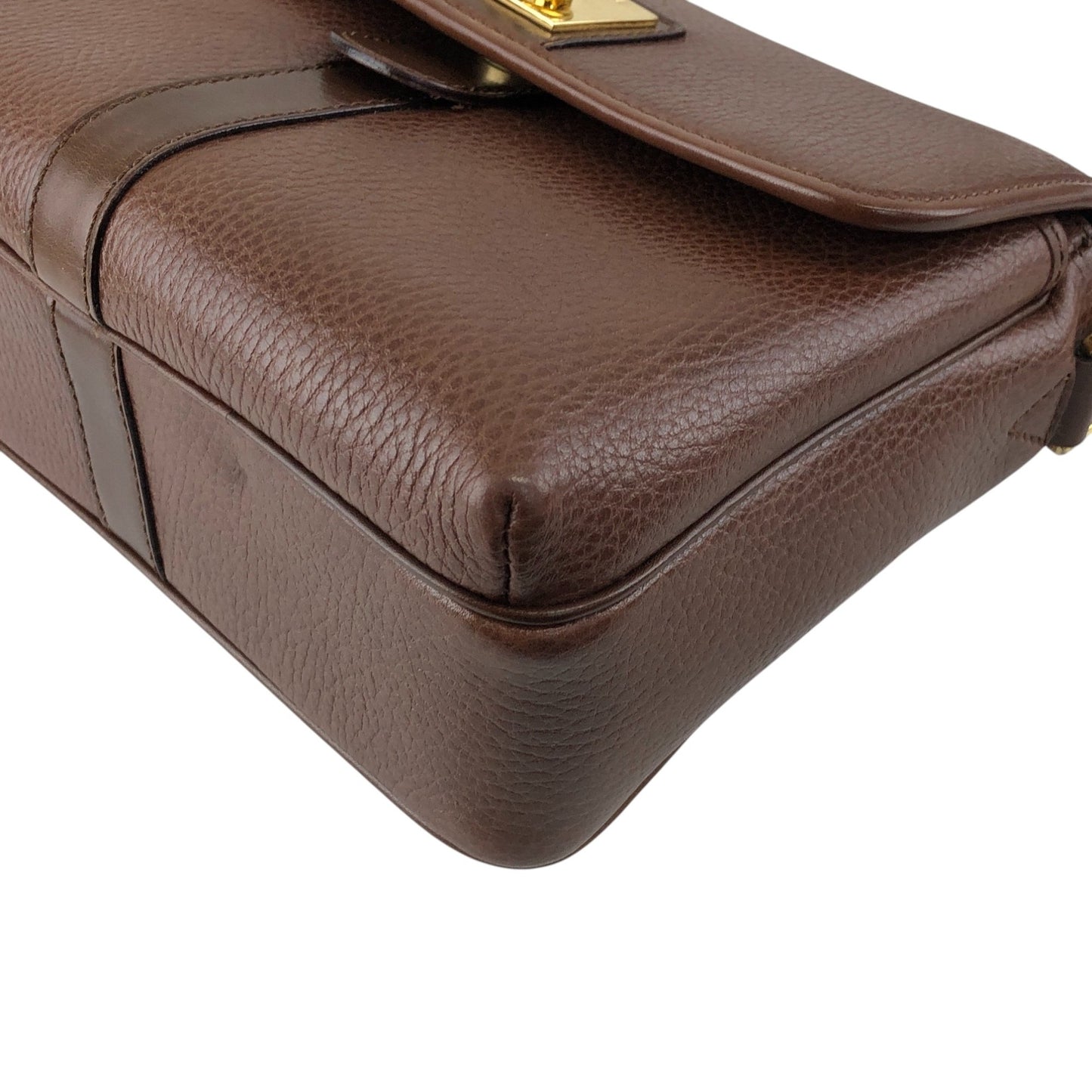 CELINE Gancini Shoulder bag Brown Vintage 88rbj3