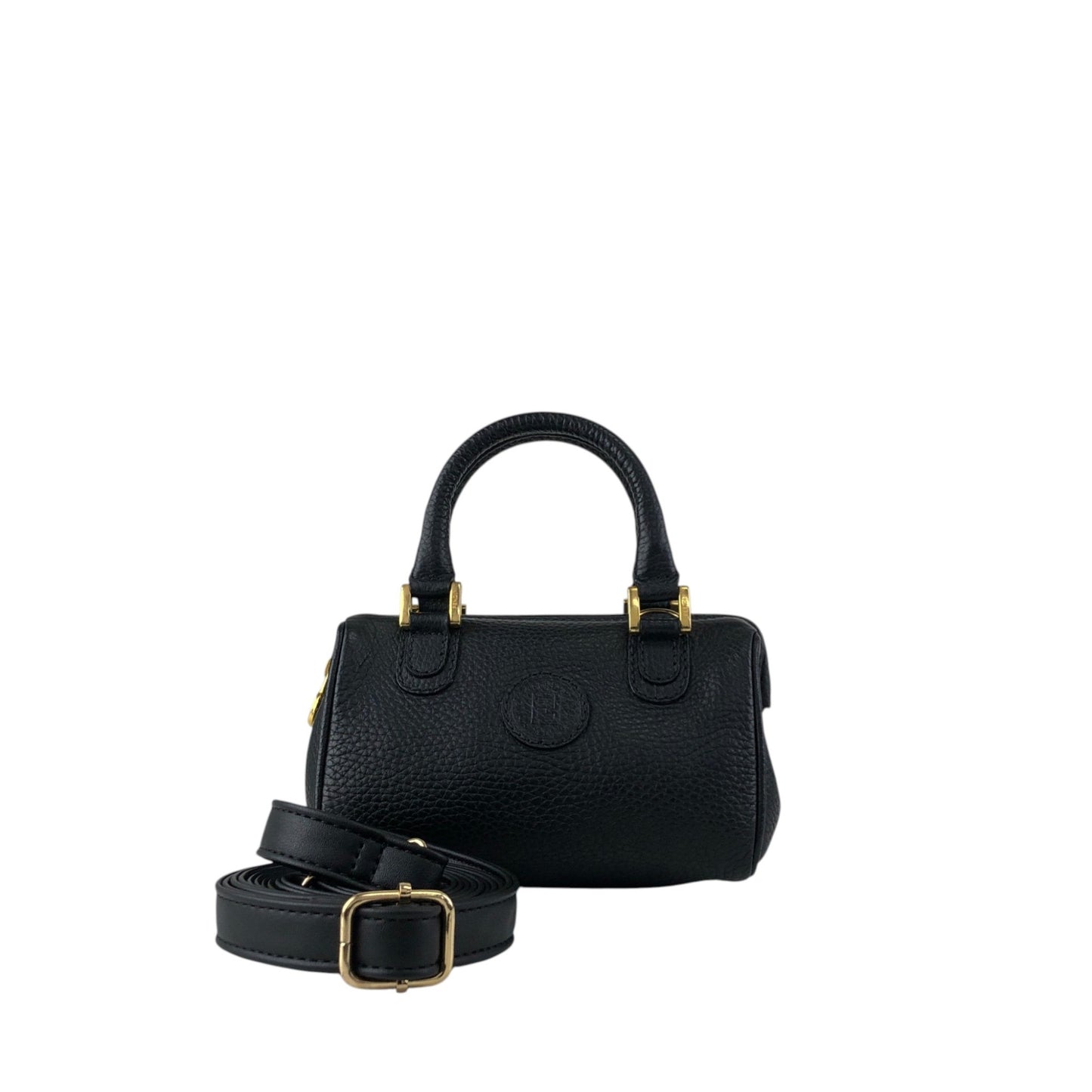 FENDI Logo Two-way Handbag Shoulder bag Black Vintage h8ka2h