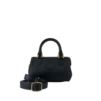 FENDI Logo Two-way Handbag Shoulder bag Black Vintage h8ka2h