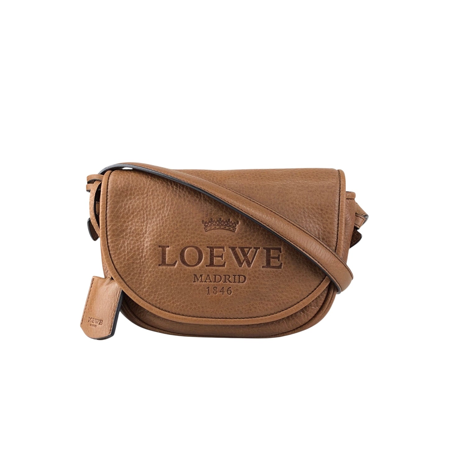 LOEWE Logo Embossed Crossbody Shoulder bag Brown Vintage w2swk6