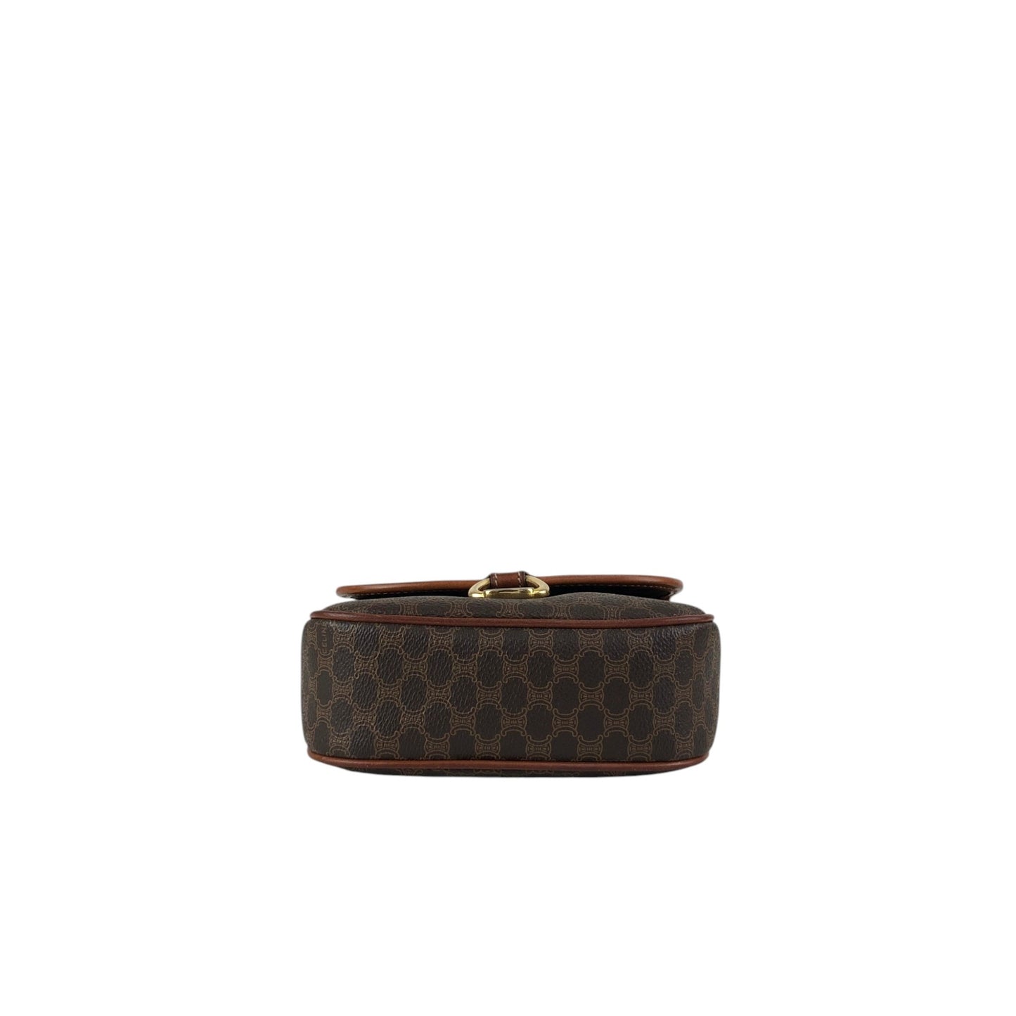 CELINE Macadam Horse Bit Shoulder bag Brown Vintage ffjd2x