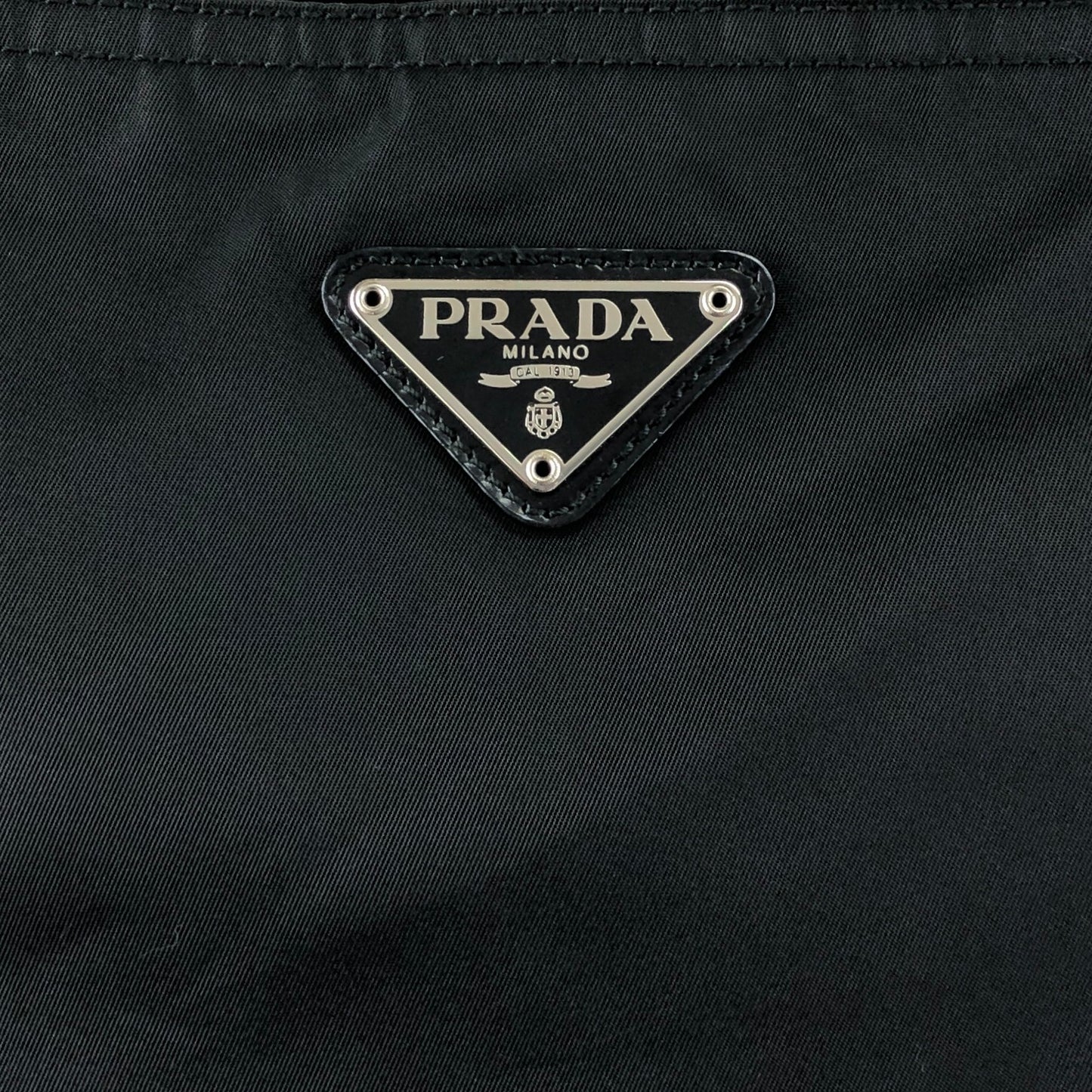 PRADA Tessuto Triangle Logo Totebag Black Vintage bub65u