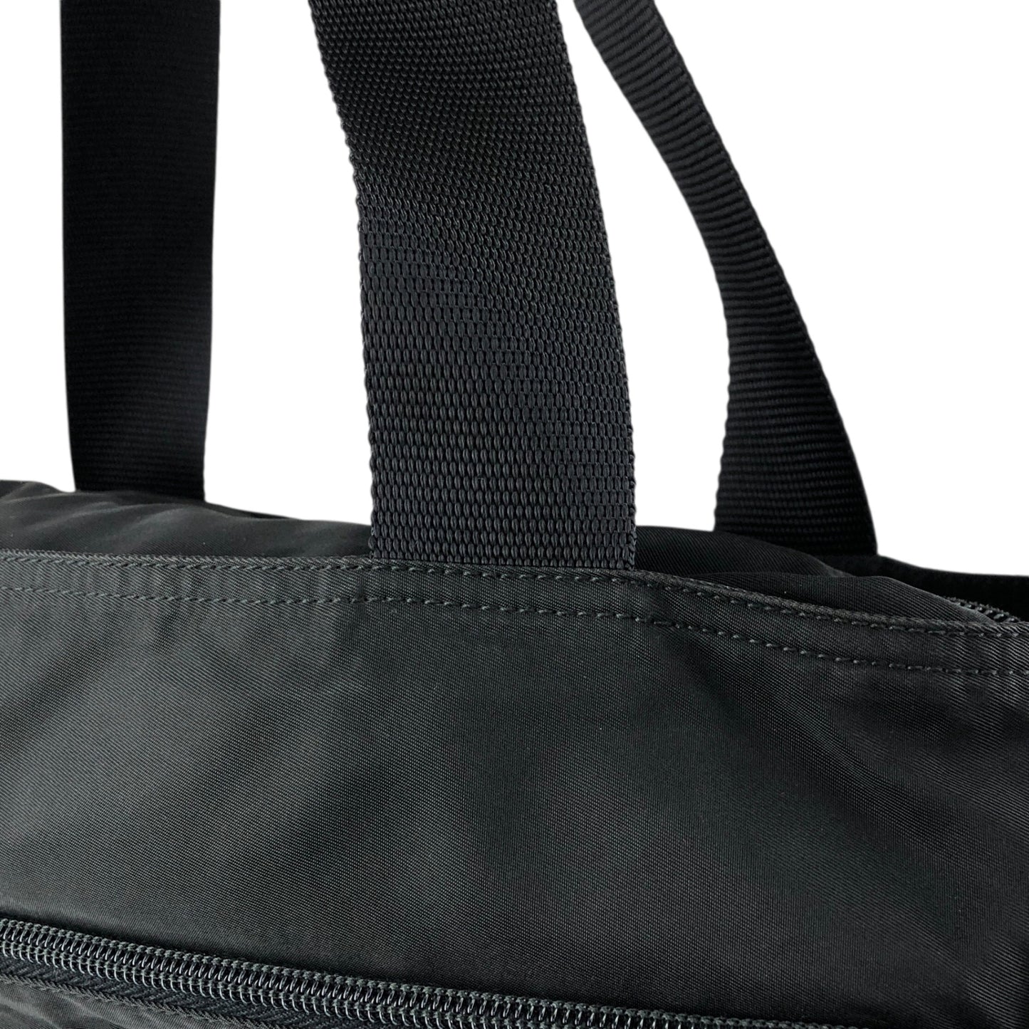 PRADA Tessuto Triangle Logo Front Zipper Totebag Black Vintage vda5bg