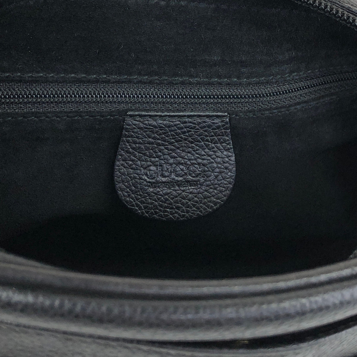 GUCCI GG Logo Motif Shoulder bag Black Vintage batagd