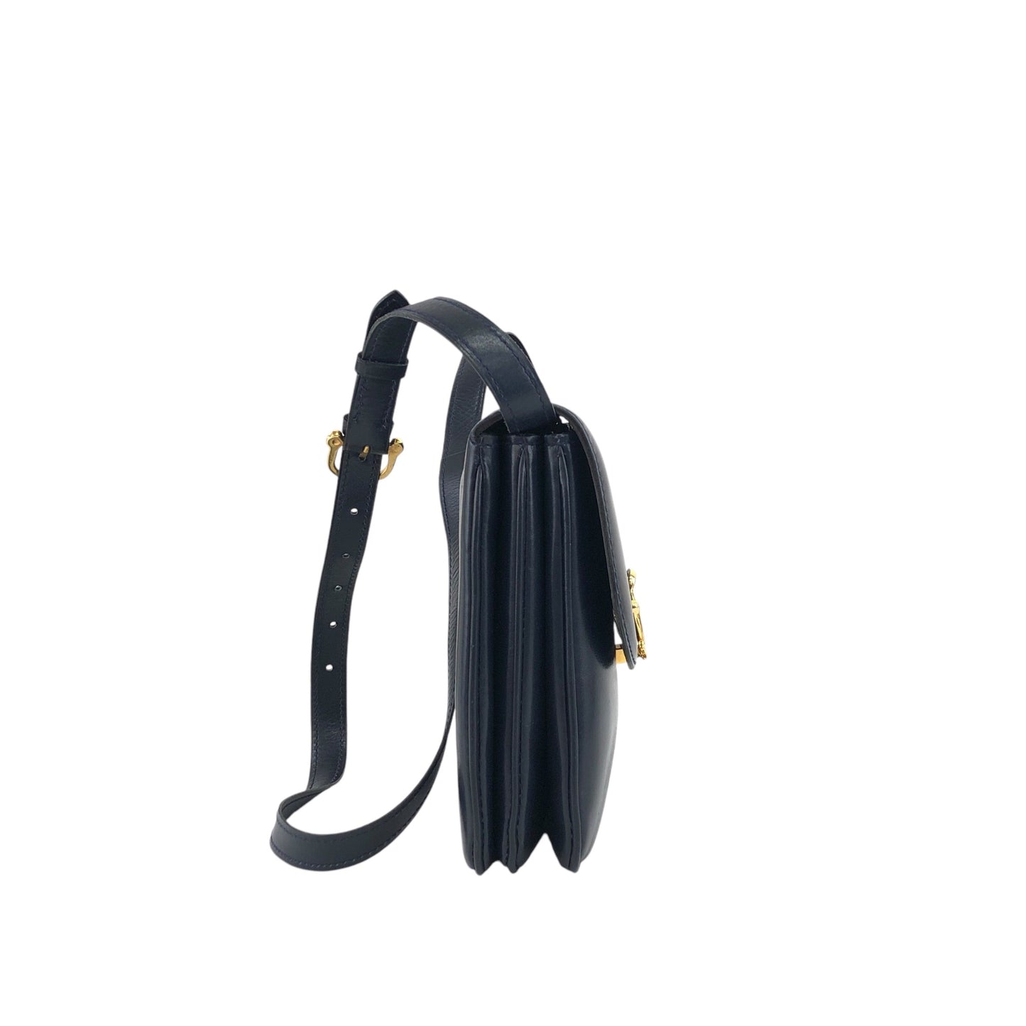 CELINE Carriage 肩背包 海軍藍 復古 cj4csv