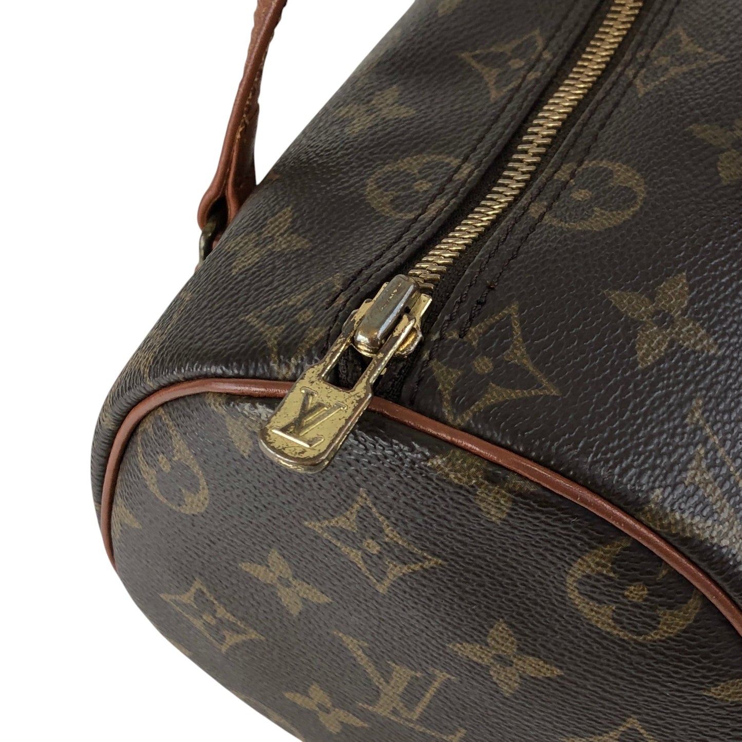 LOUIS VUITTON Monogram Handbag Brown Vintage dwmmh5
