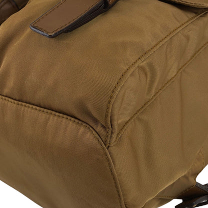 PRADA Tessuto Triangle Logo Double Pocket Backpack Beige Vintage rb8azz