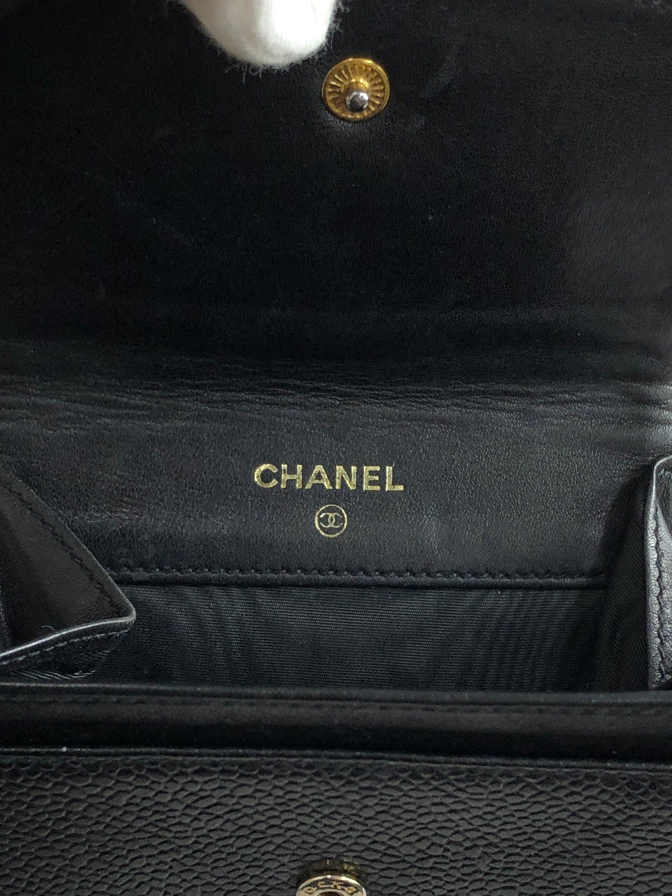 CHANEL Coco Mark Coin Purse Black Vintage gscxim