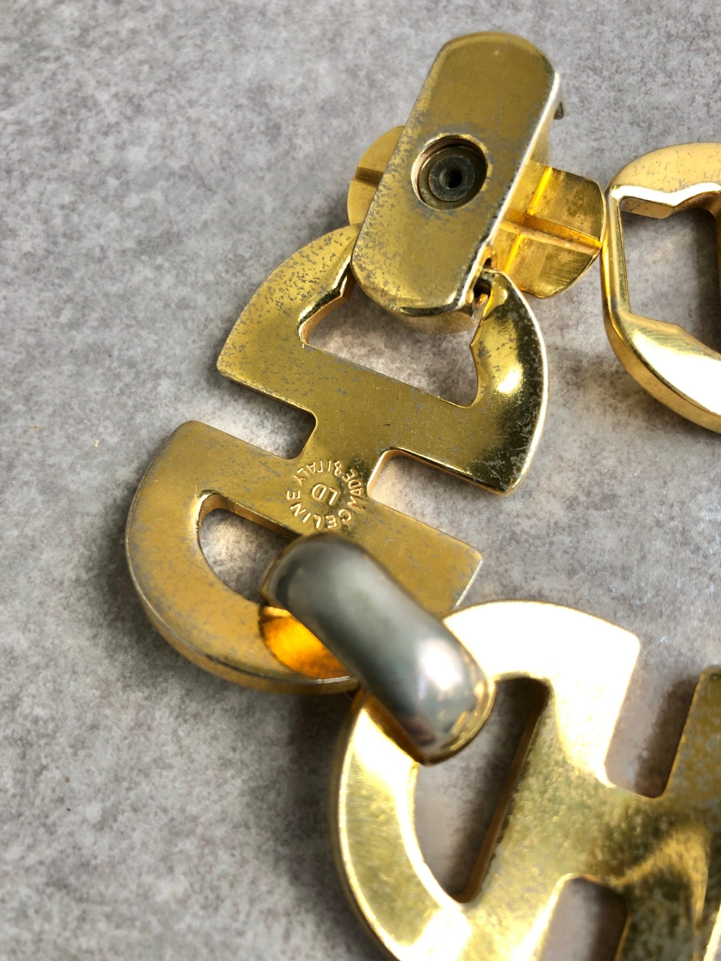 CELINE Horse Bit Bracelet Gold Vintage uub3z2