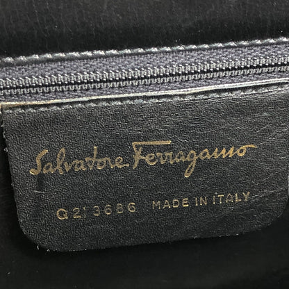 Salvatore Ferragamo Metal Handle Handbag Black Vintage i7cife