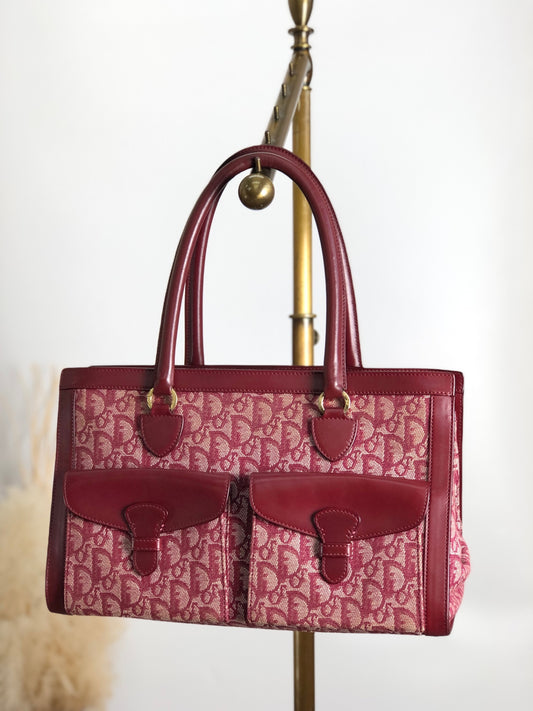 Christian Dior Trotter Handbag Bordeaux Vintage 2phza4