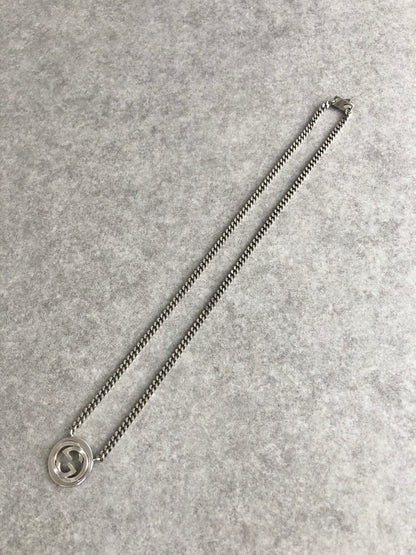GUCCI Interlocking Necklace Silver Vintage fw6zza