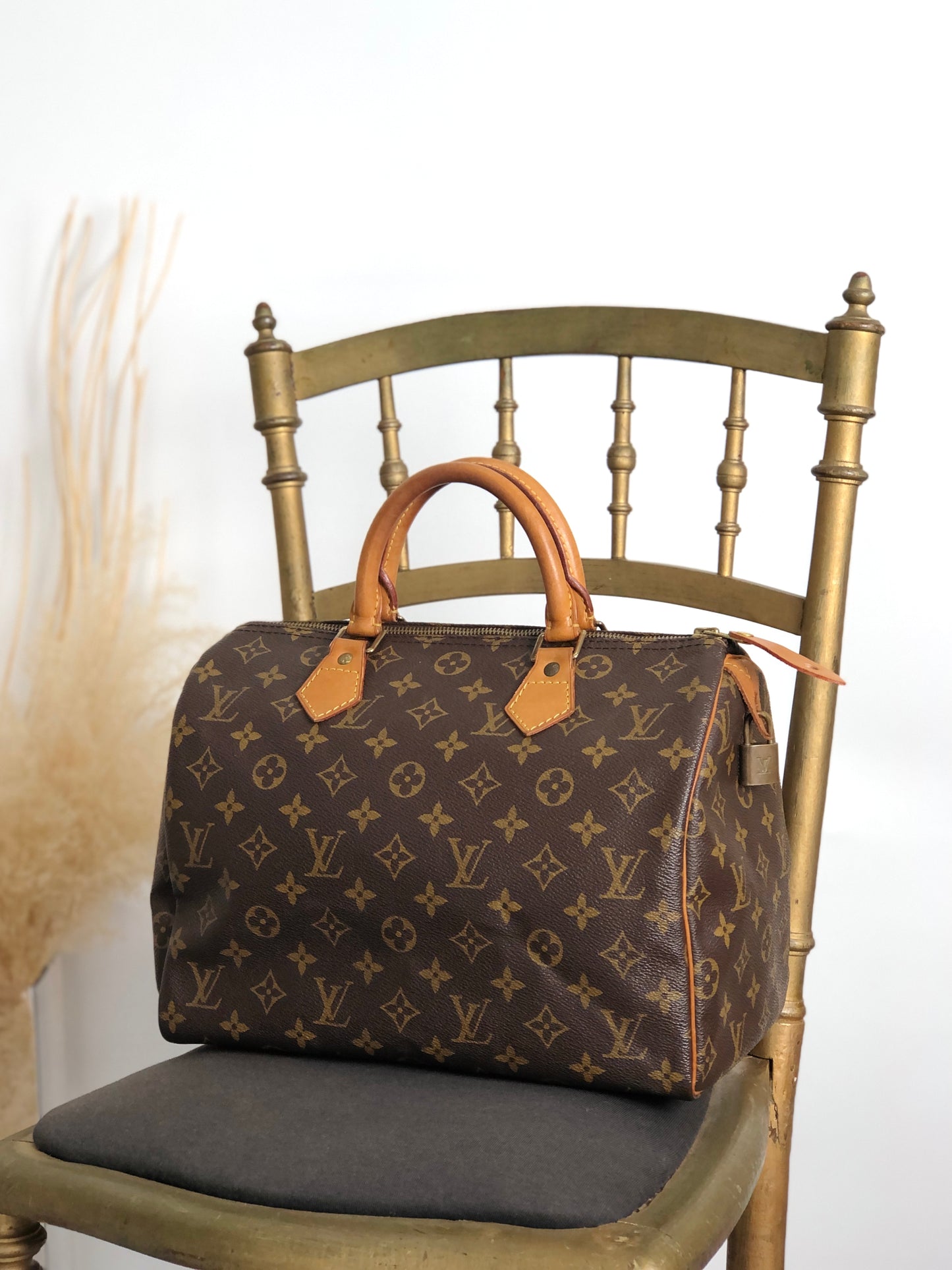 LOUIS VUITTON Monogram Small Boston bag Handbag Brown Vintage u4jnak