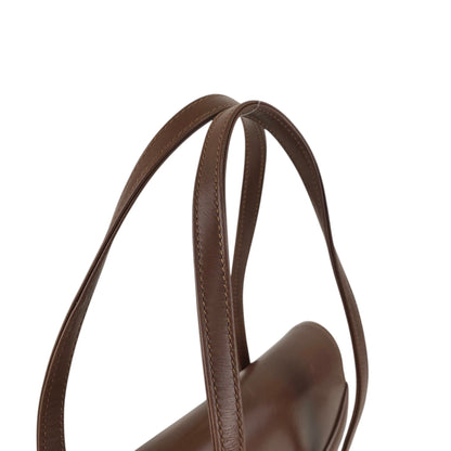GUCCI GG Flap Handbag Brown Vintage auy3z2