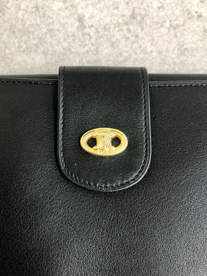 CELINE Blason Long Wallet Black Vintage 4g2ket