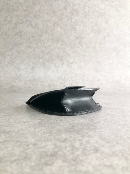 CELINE Front Buckle Coin Purse Black Vintage iygxf2