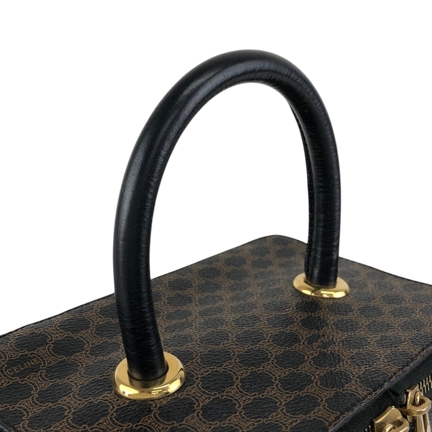 CELINE Macadam Handbag Vanity bag Black Vintage 3u4pwn