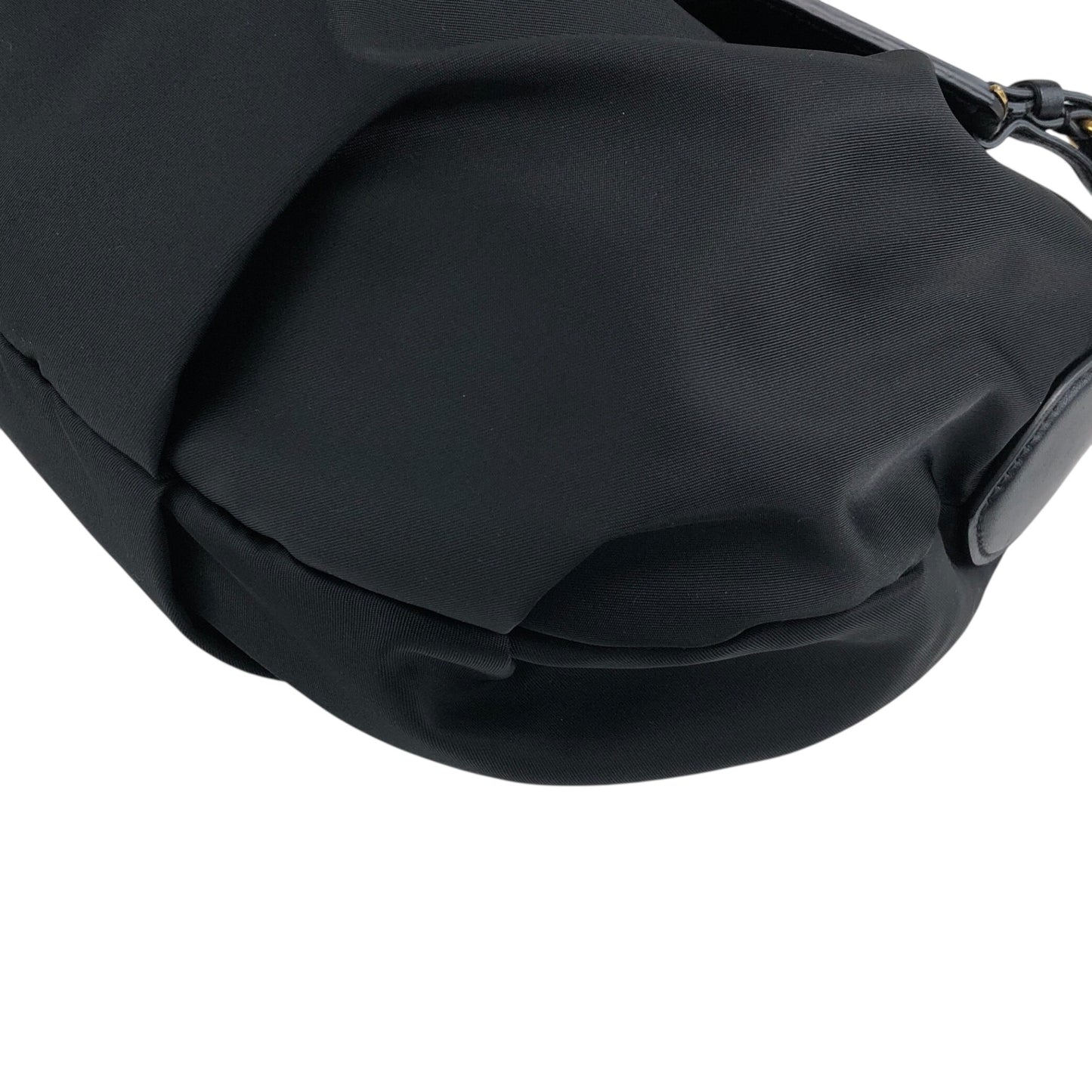 PRADA Tessuto Triangle Logo Shoulder bag Hobobag Black Vintage e3vera