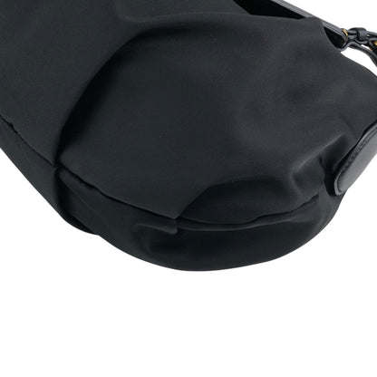 PRADA Tessuto Triangle Logo Shoulder bag Hobobag Black Vintage e3vera