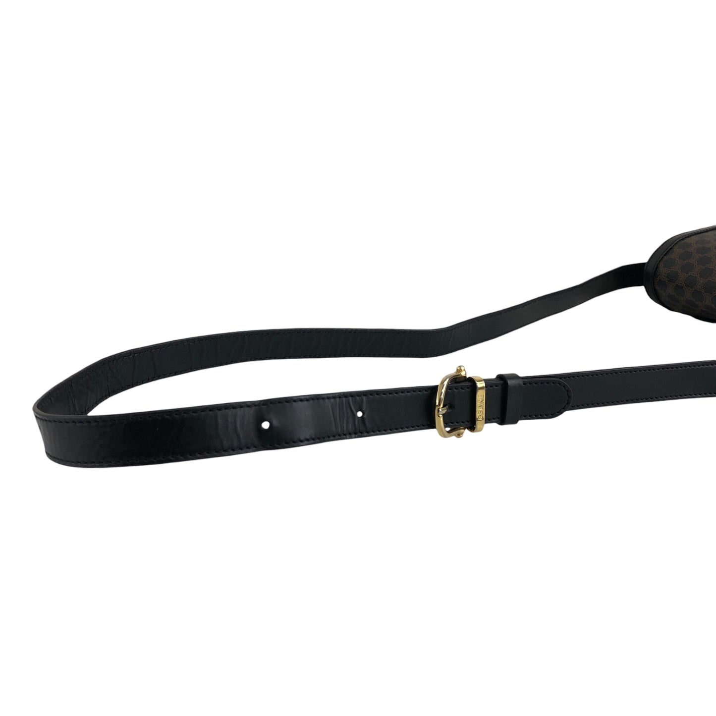 CELINE Macadam Front Buckle Shoulder bag Black Vintage 5wzcdj